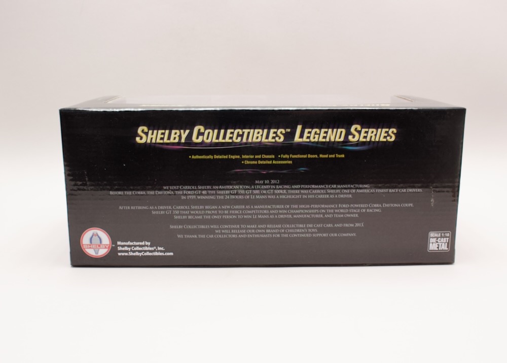 Originální balení Shelby Collectibles Legend Series – model Ford Shelby GT500 2007 1:18