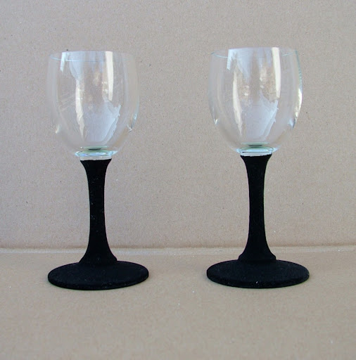 Skleničky na alkohol s povrchem dekor Flock barva černá