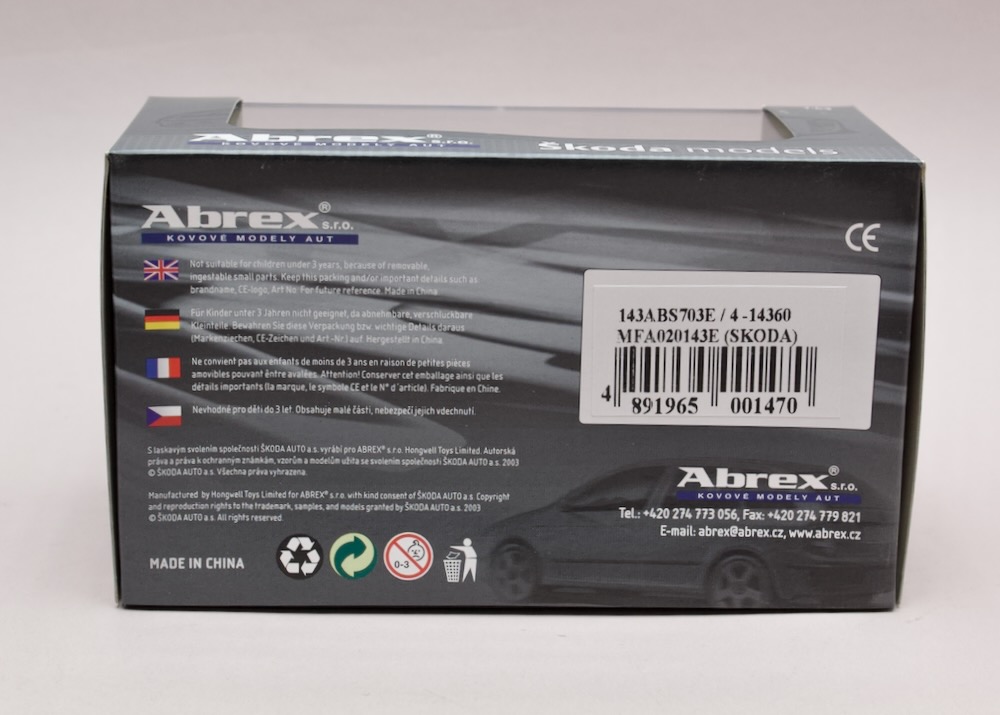 Abrex 1:43 Škoda Felicia 1963 bílá – originál zalepený model