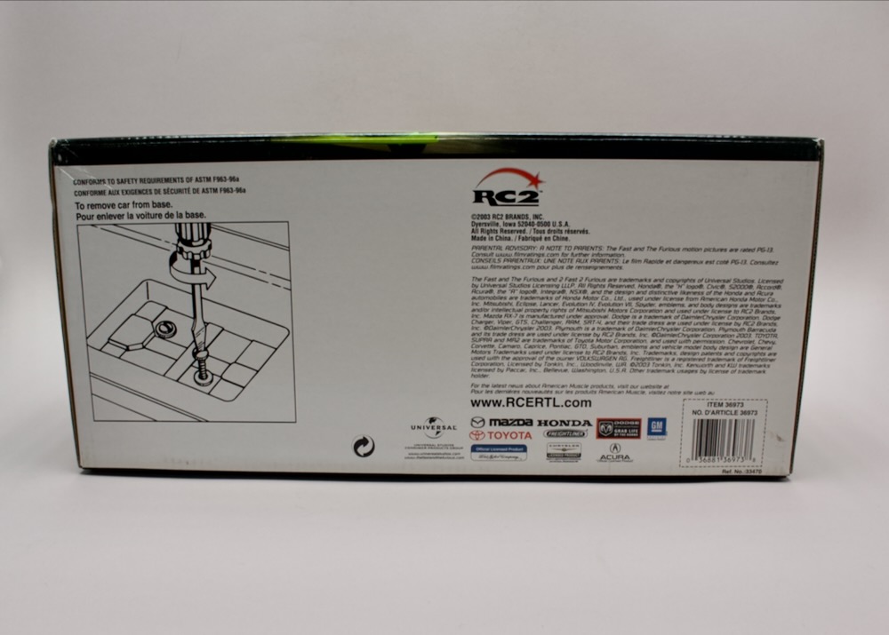 Detail balení modelu Dodge Viper SRT-10 Fast & Furious Joy Ride Ertl