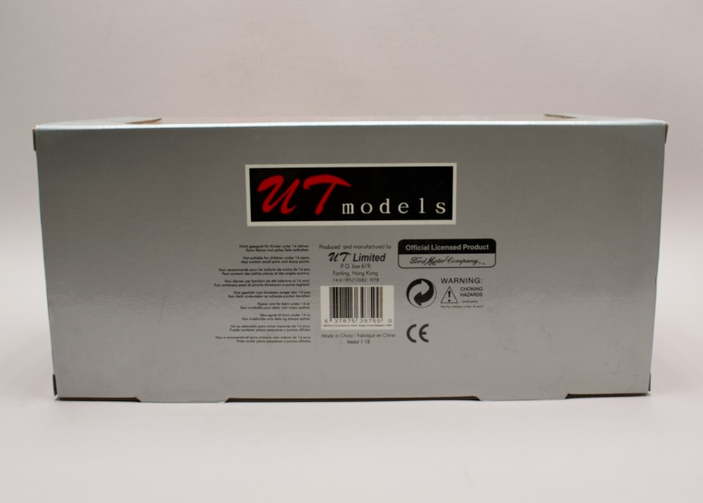 Zadní strana balení modelu Ford Escort Cosworth WRC #5 Moya 1:18 UT Models 39750