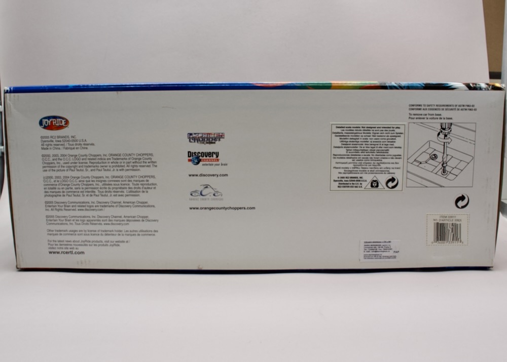 Zadní strana balení setu Ford F100 Pickup a Old School Cody Project 1:18 Ertl Orange County Choppers