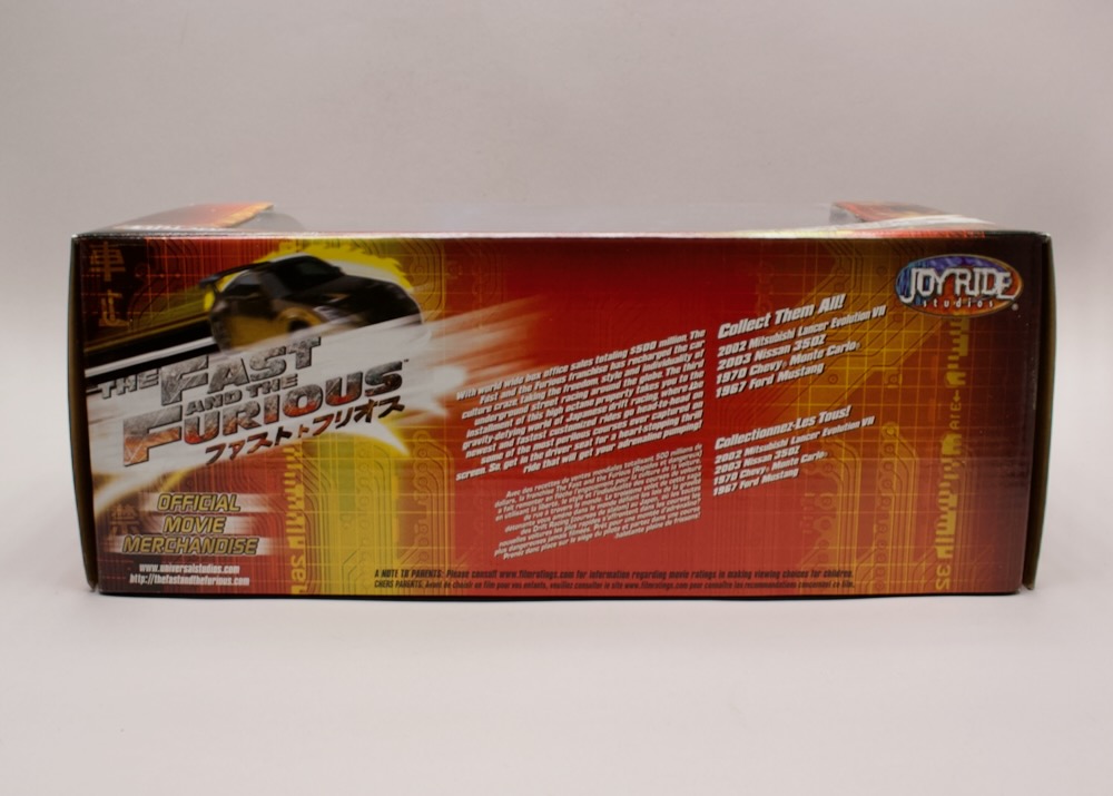 Boční strana krabice Fast and Furious Mitsubishi Lancer Evolution VII 1:18