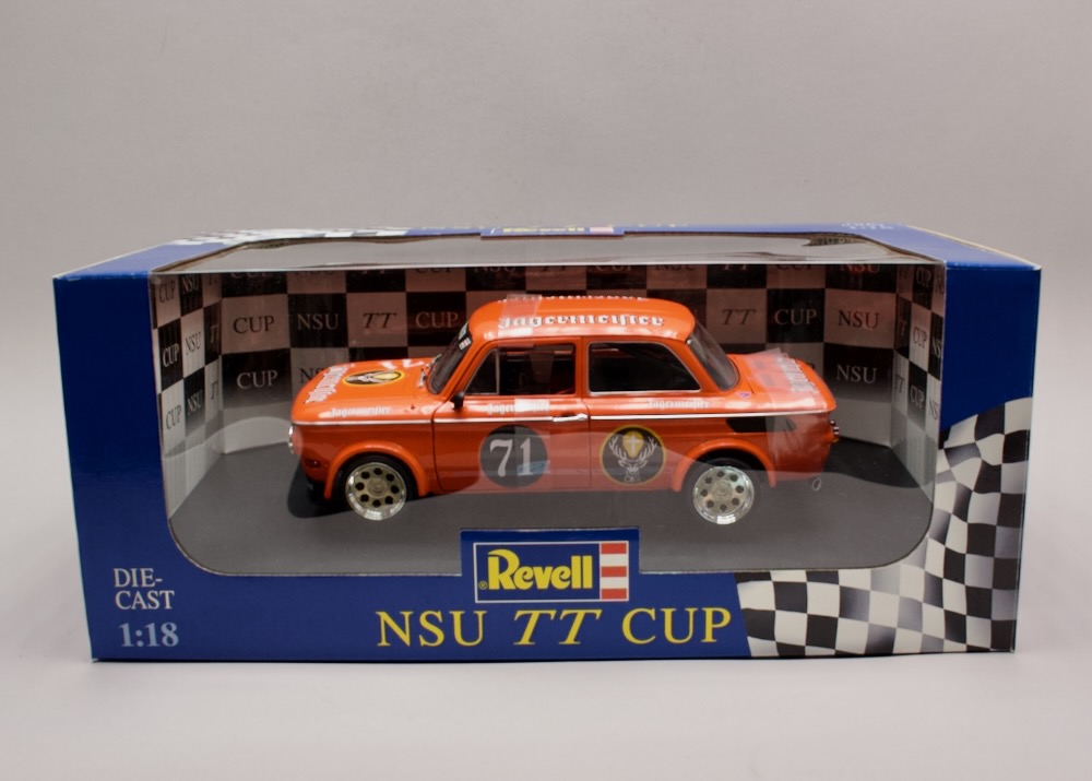 NSU TT Racing Cup #71 Jägermeister 1:18 Revell 08460 – zapáskovaný závodní model v originálním balení