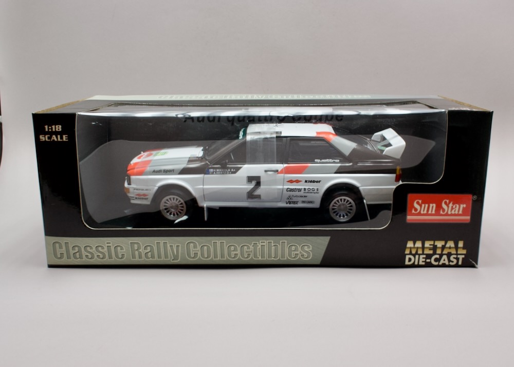 Audi Quattro Coupé #2 Swedish Rally 1981 1:18 Sun Star – Hannu Mikkola v originálně zapáskovaném balení