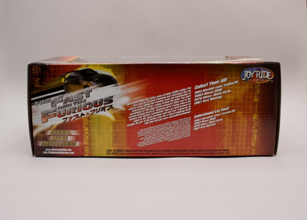 Boční strana krabice modelu Chevrolet Monte Carlo Fast & Furious Tokyo Drift 1:18
