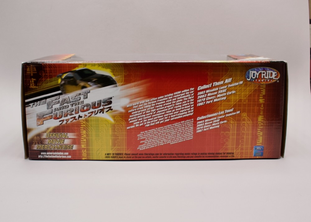 Boční strana krabice modelu Ford Mustang Fast & Furious Tokyo Drift 1:18