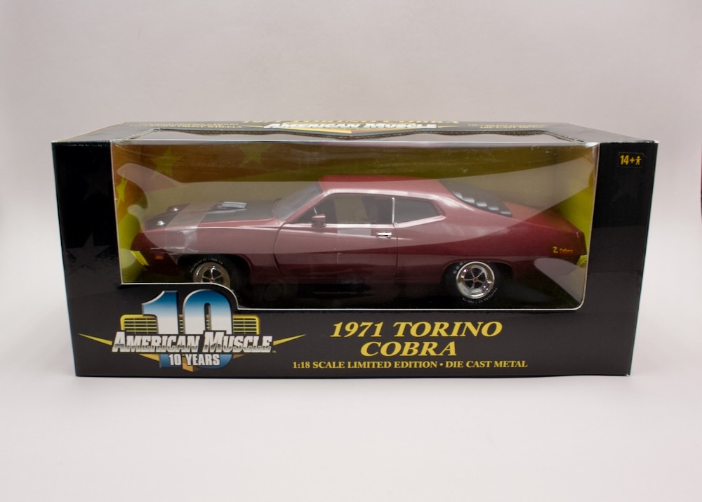 Ford Torino Cobra 1971 1:18 American Muscle Ertl 36383 – 10 Years Edition, nevybalený