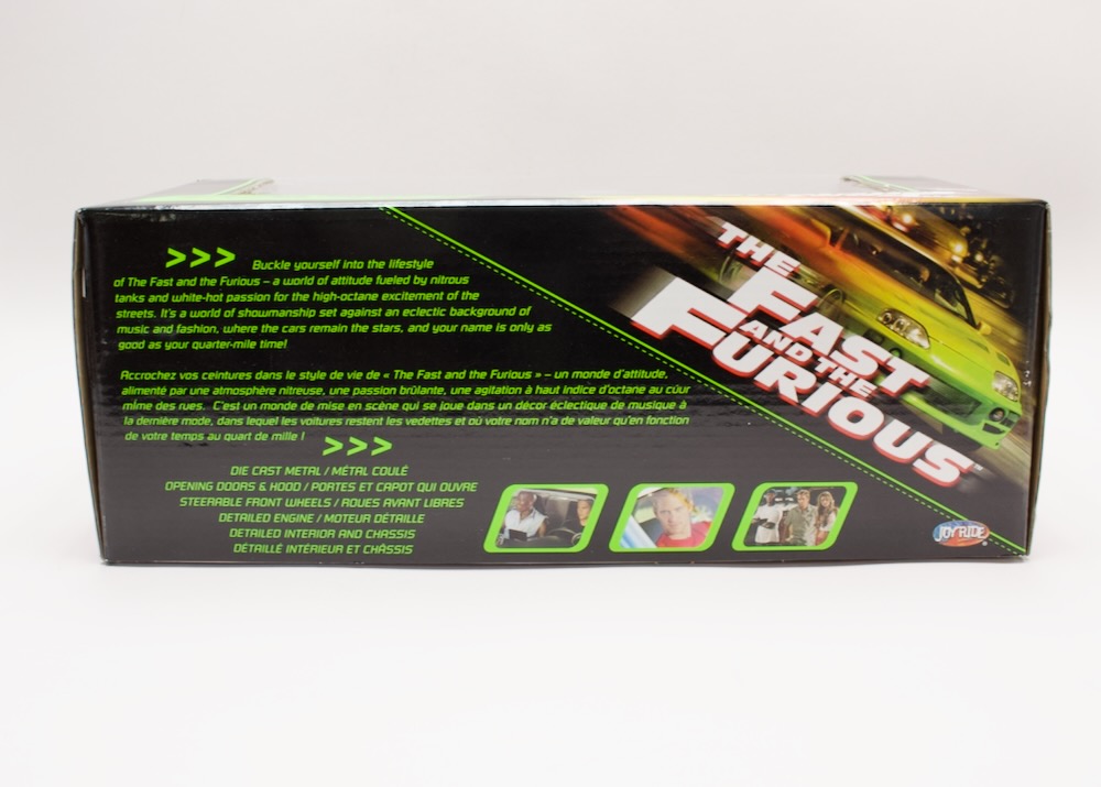Boční strana krabice Mitsubishi Eclipse Spyder Fast & Furious 1:18