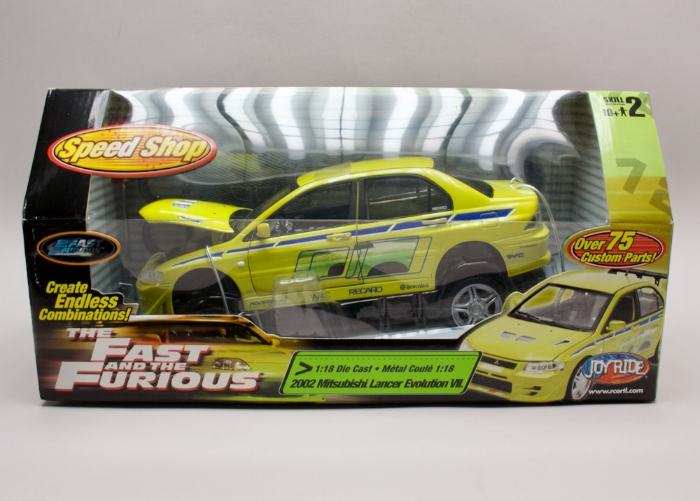 Mitsubishi Lancer Evolution VII Fast & Furious Speed Shop 1:18 Joy Ride 33831 – zapáskovaný, nevybalený