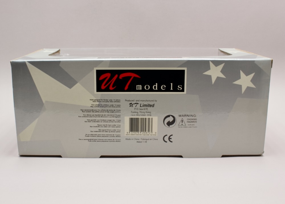 Zadní strana krabice modelu BMW M3 Cabriolet E36 UT Models 20472